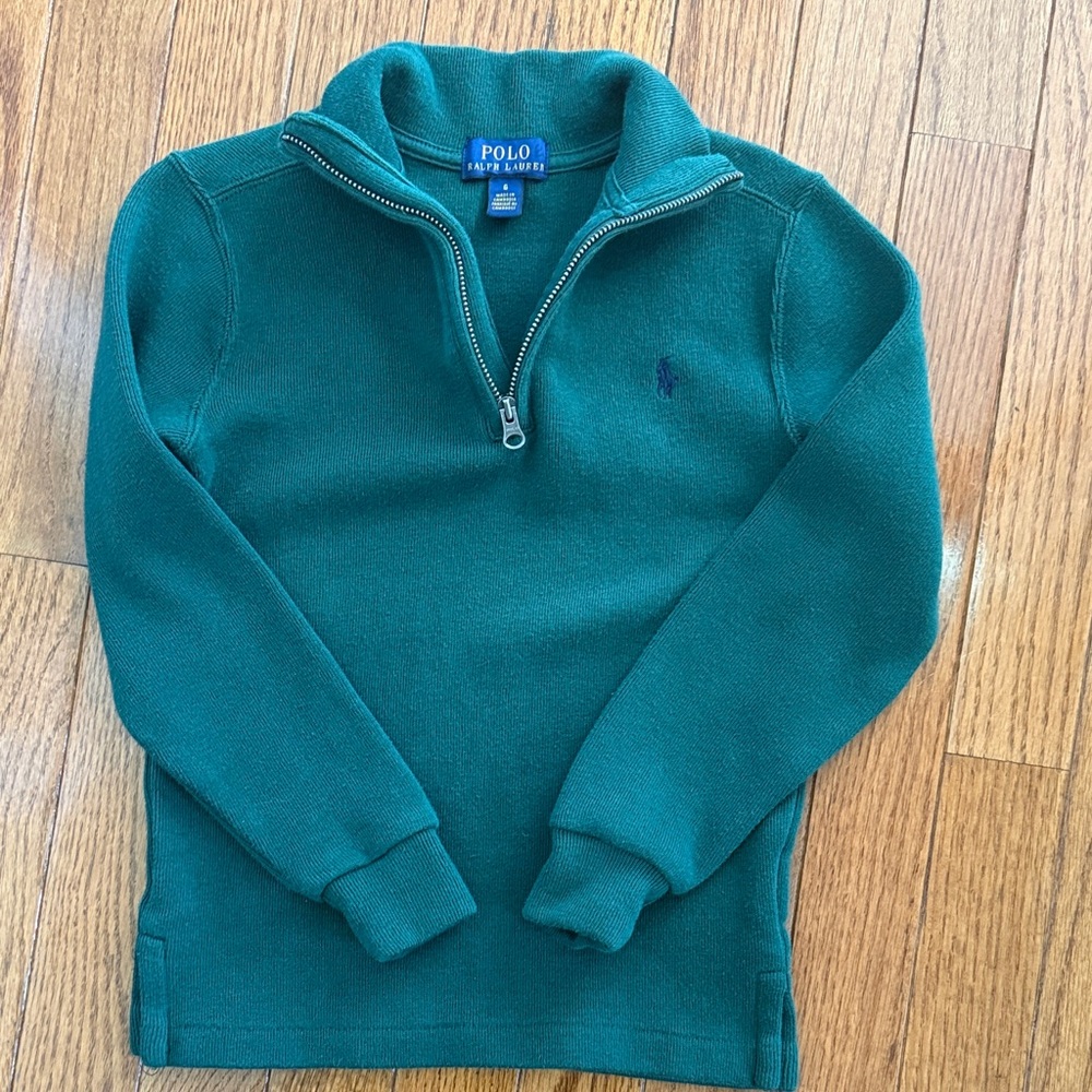 Polo by Ralph Lauren Emerald Green Quarter Zip Up Sweater